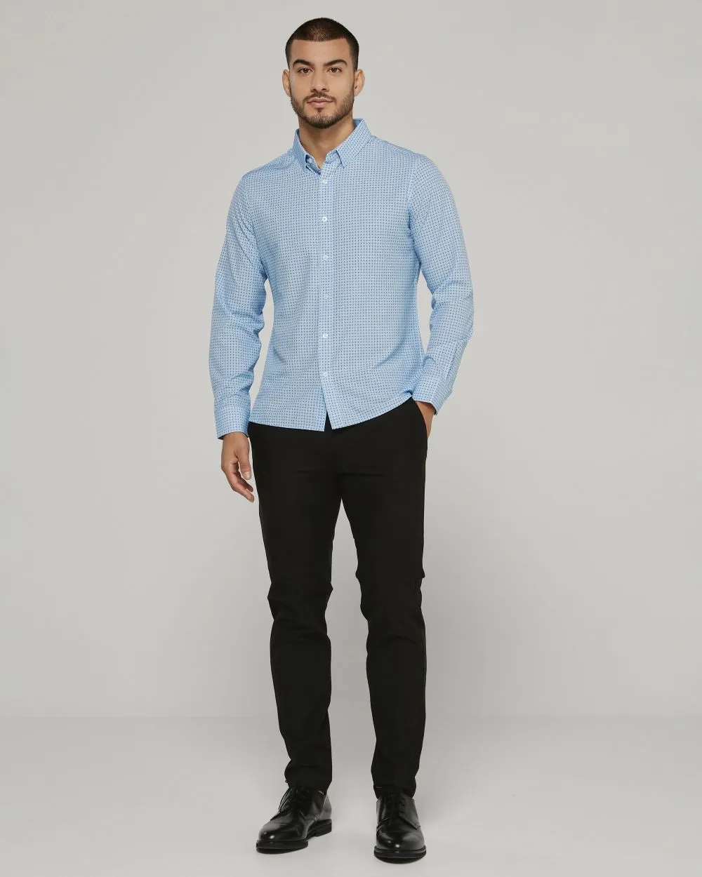 '7Diamonds' Men's Cyril Performance Button  Down - Light Blue