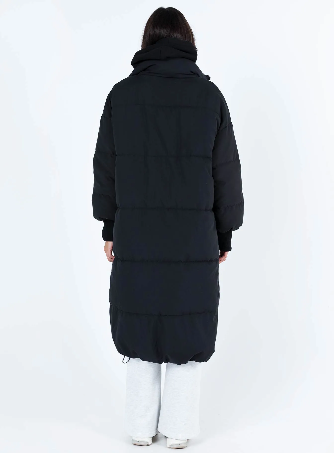 Abe Longline Puffer Jacket Black