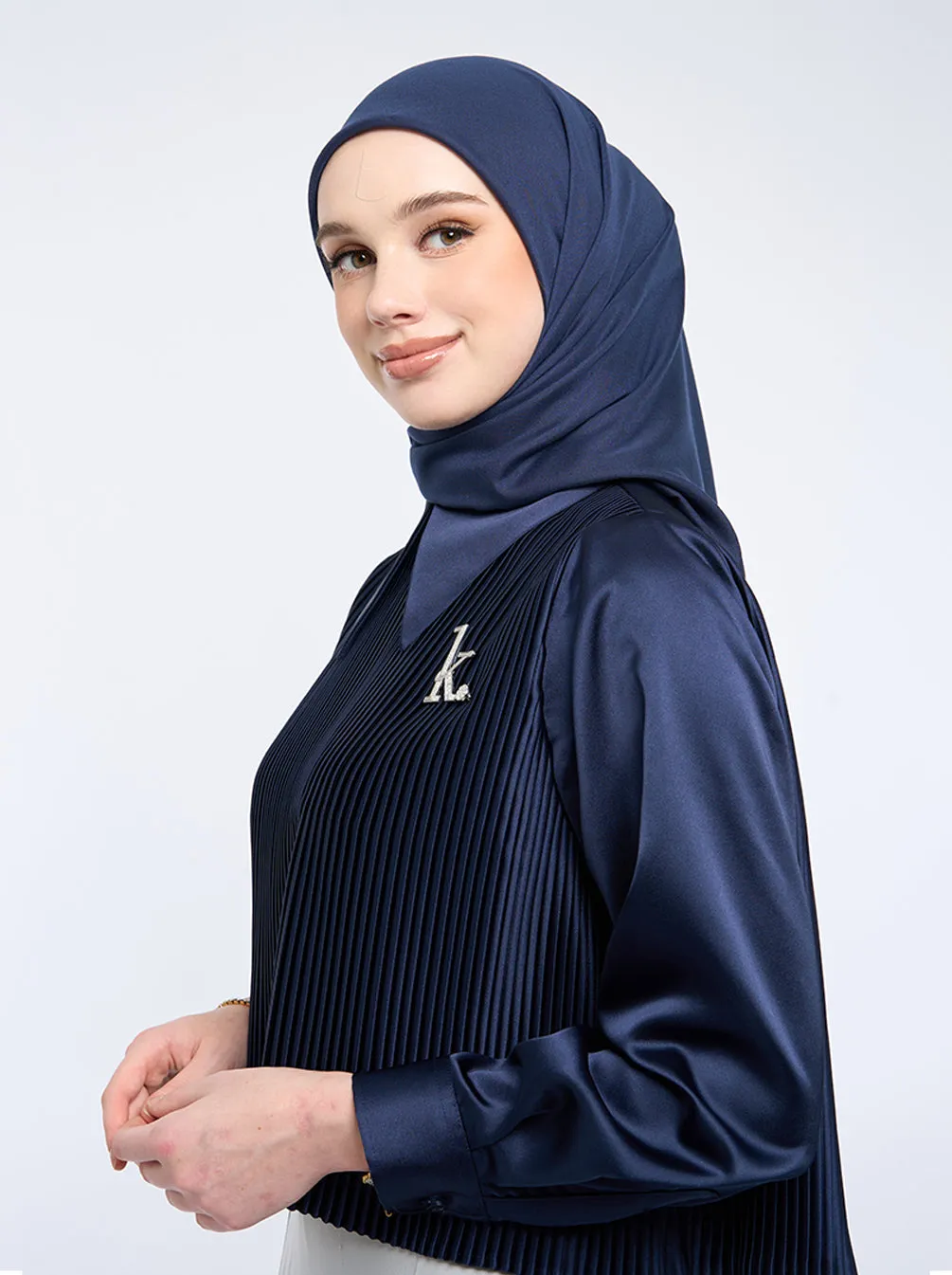 AIRY VOILE SCARF PLAIN NAVY