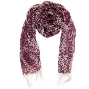 Animal Print Cashmere Scarf - Pink