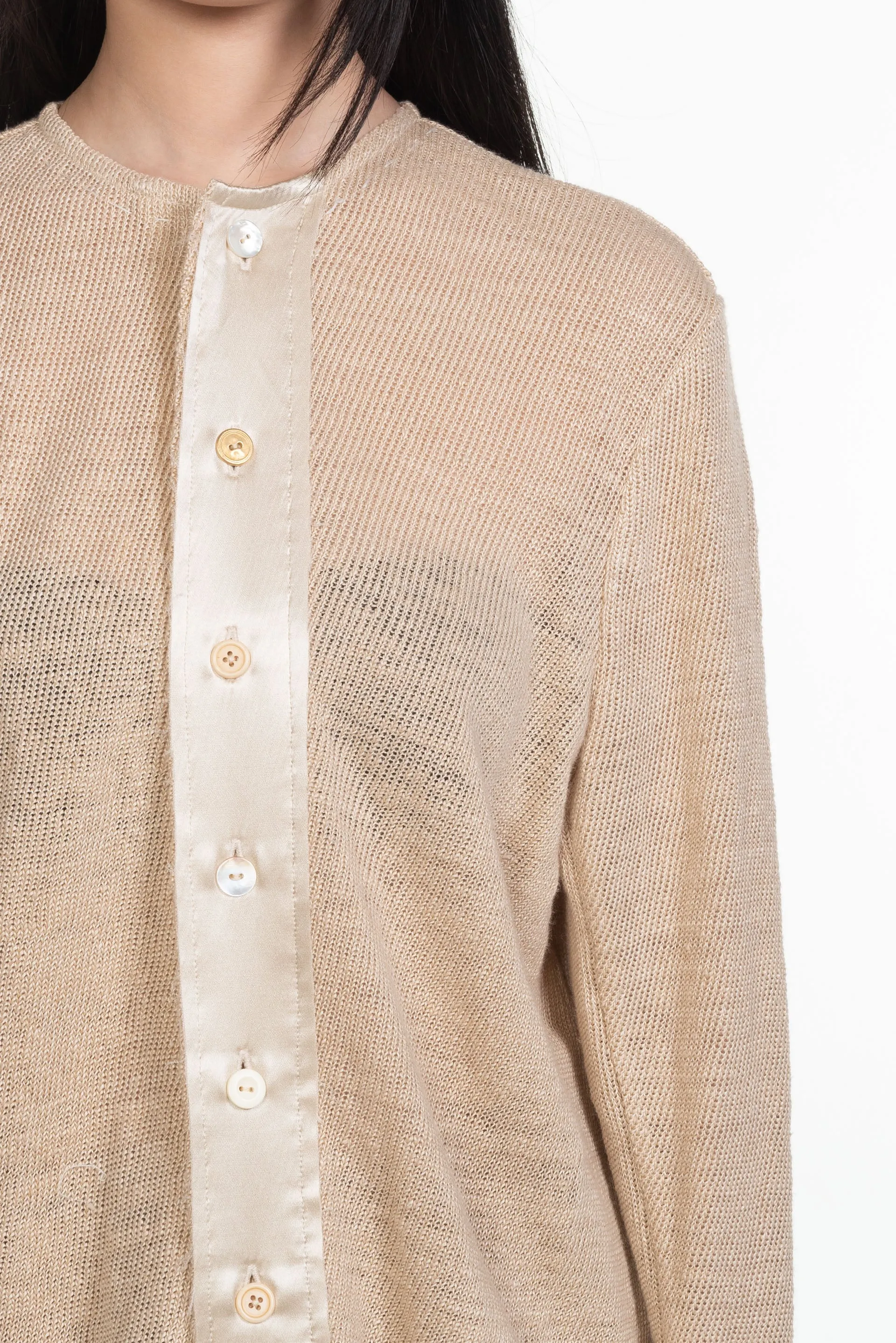 Anna Twist Two-Tone Knitted Shirt