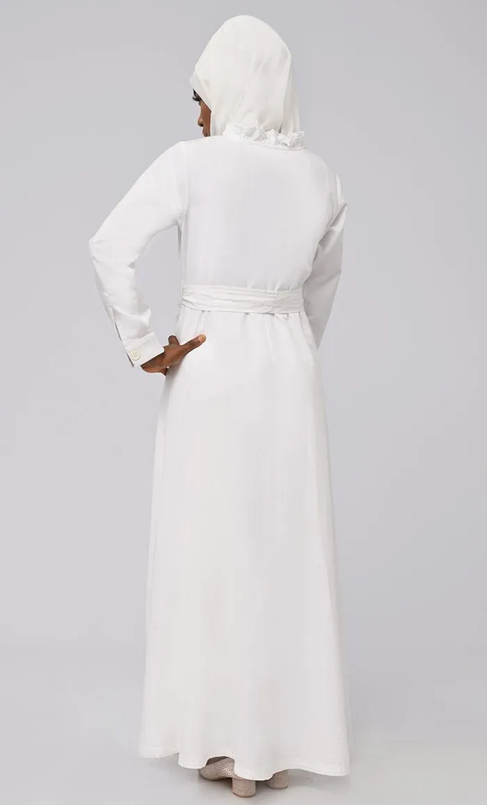 Asr Modest Twill Button Down Prayer Dress For Women