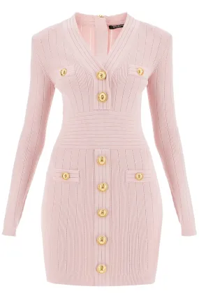 BALMAIN knitted mini dress with buttons