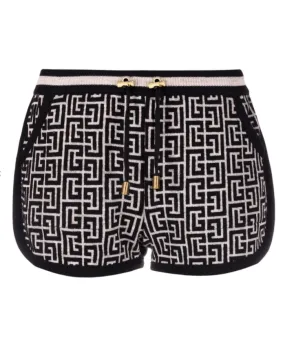 Balmain monogram-jacquard knitted shorts