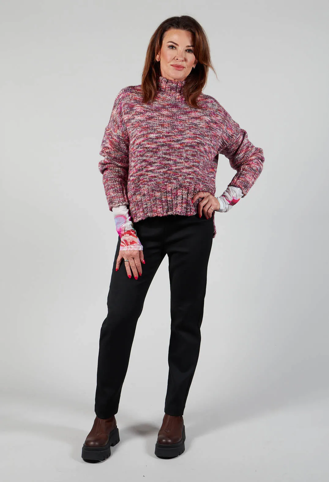 Begonia Tricot Knitted Jumper in Multicolour