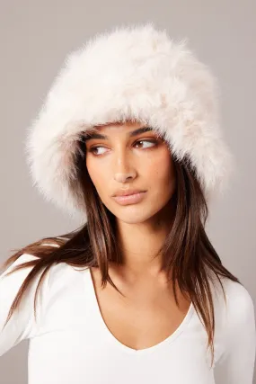 Beige Faux Fur Hat