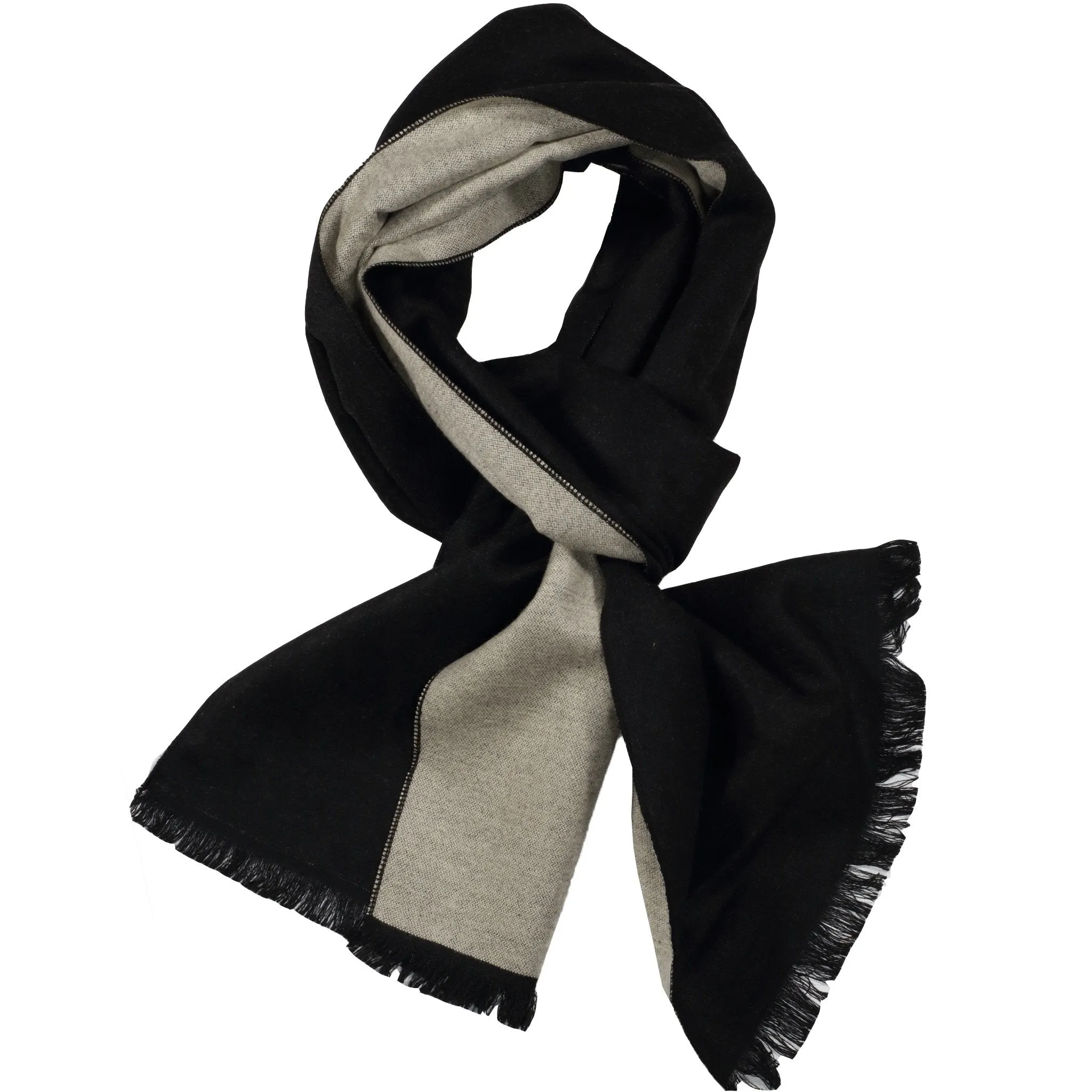 Black & Ivory Solid Scarf