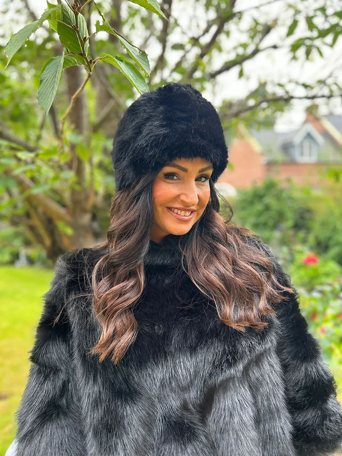 Black Faux Fur Hat