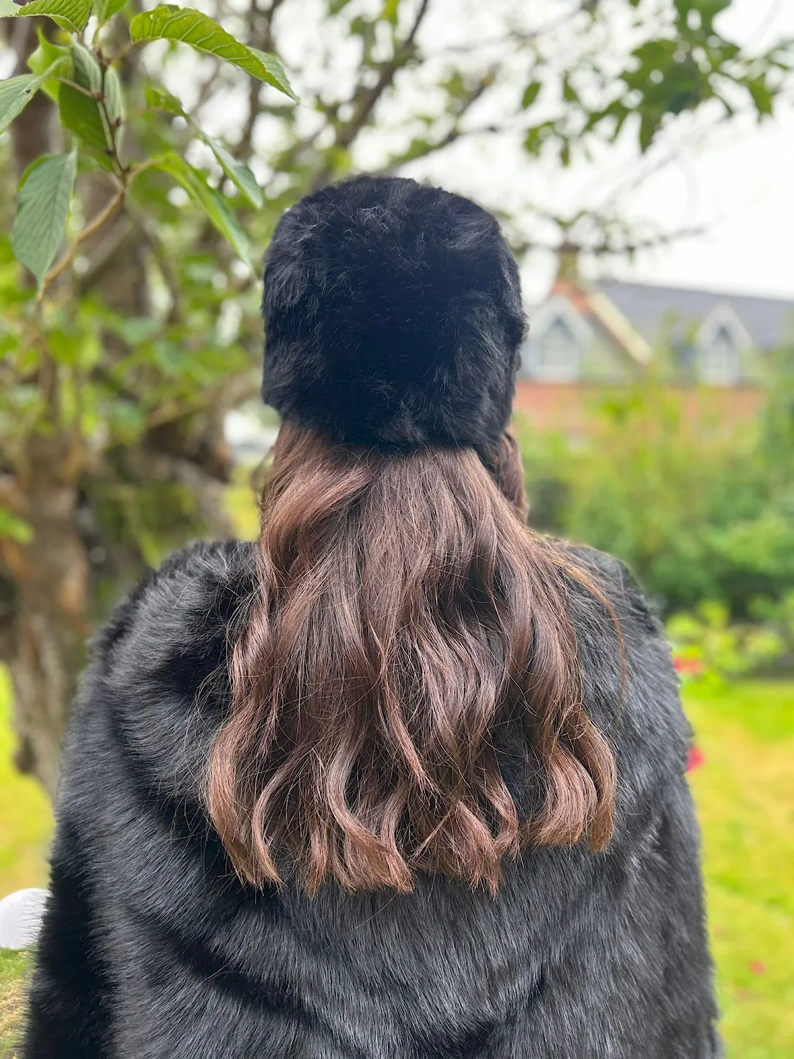 Black Faux Fur Hat