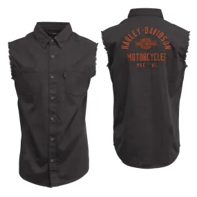 Branded  Men's Brown Sturgis Racing Blowout Button Down Sleeveless Shirt