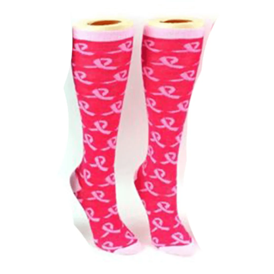 Breast Cancer Awareness Socks Women's Knee High Socks