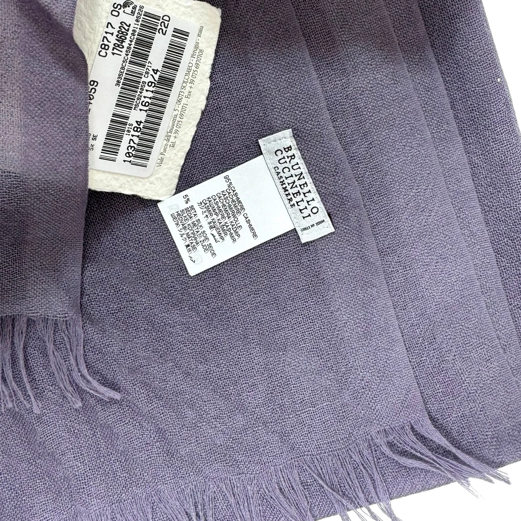 Brunello Cucinelli Cashmere Scarf Lavender - Large Women Shawl