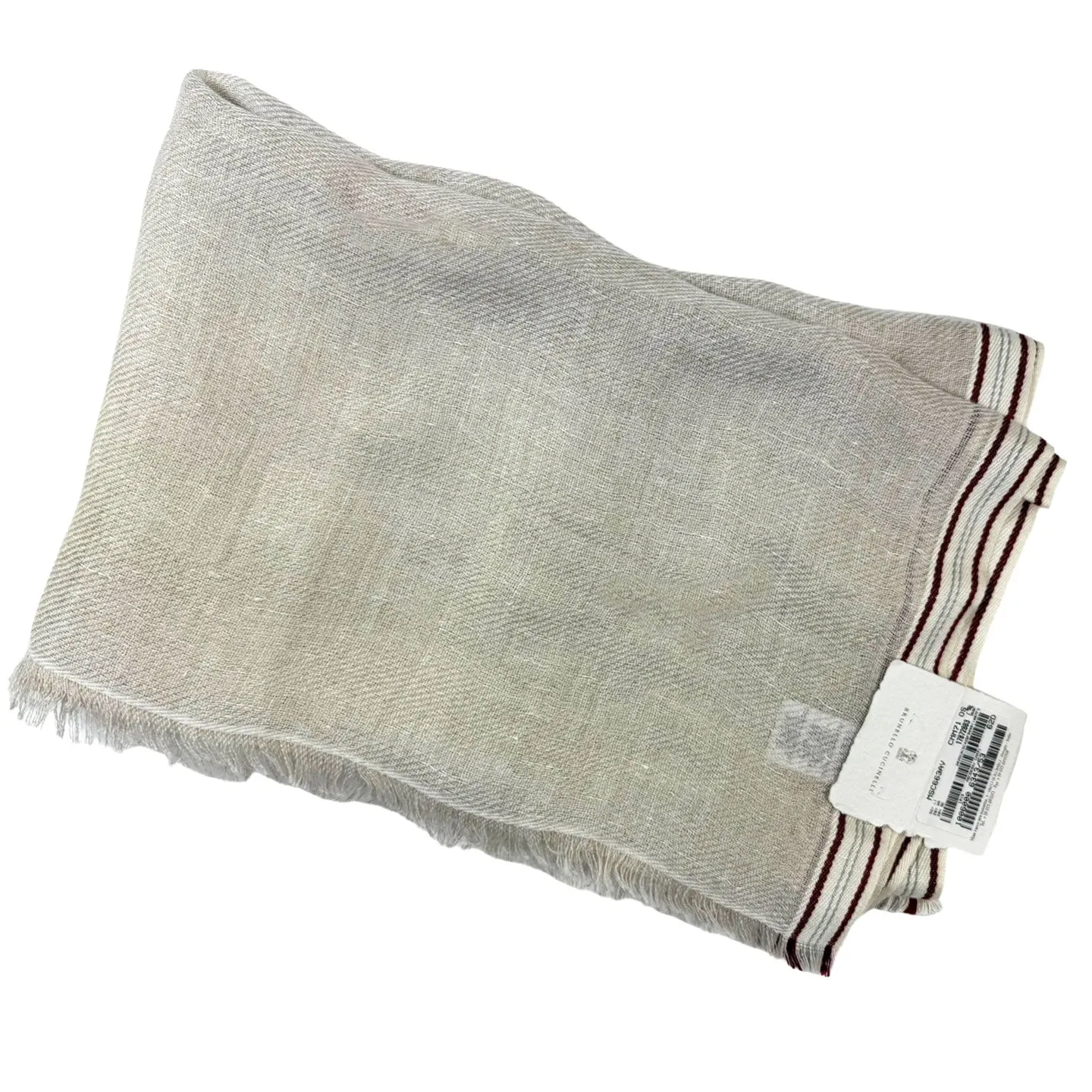 Brunello Cucinelli Scarf Beige Linen Cashmere SALE