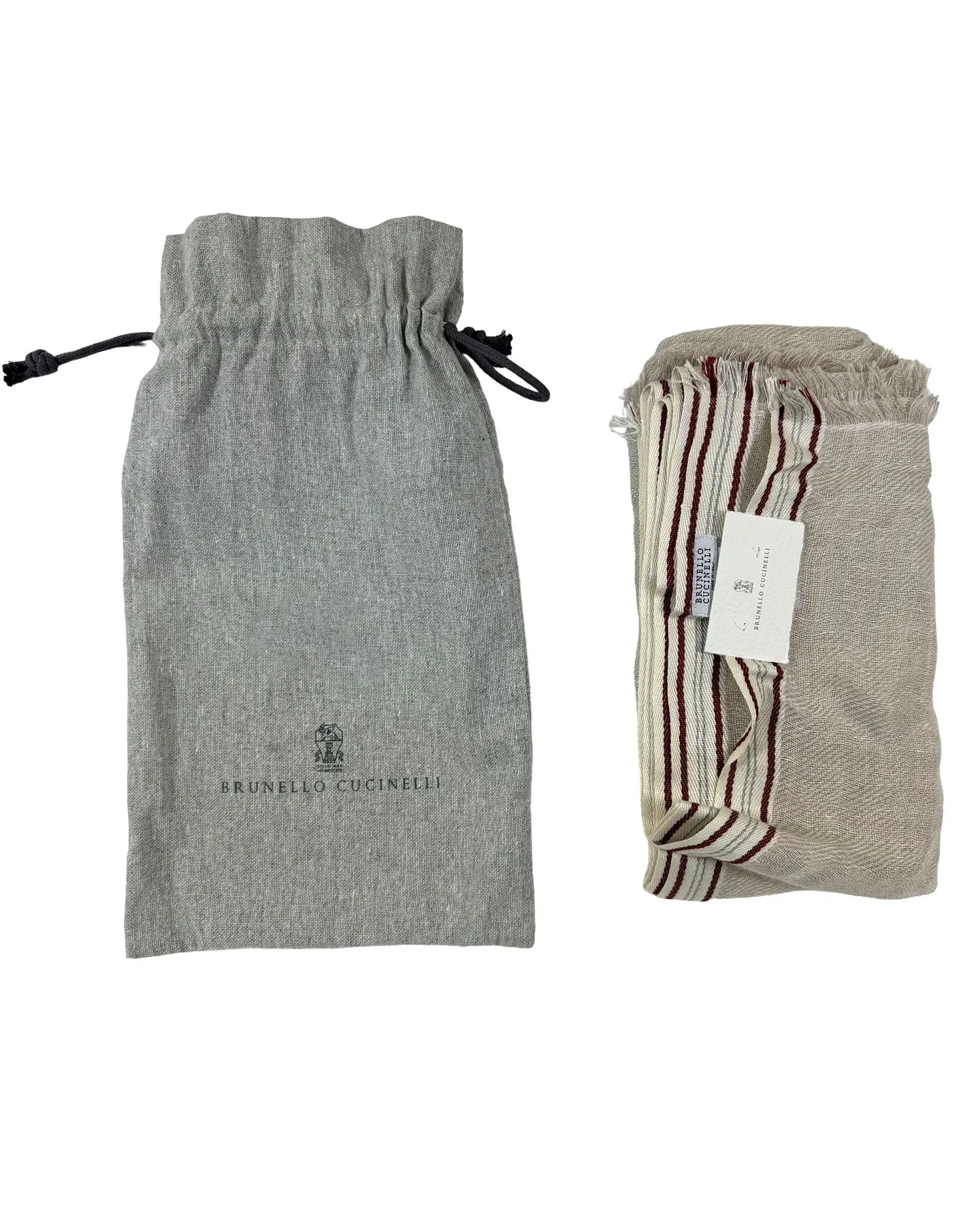 Brunello Cucinelli Scarf Beige Linen Cashmere SALE