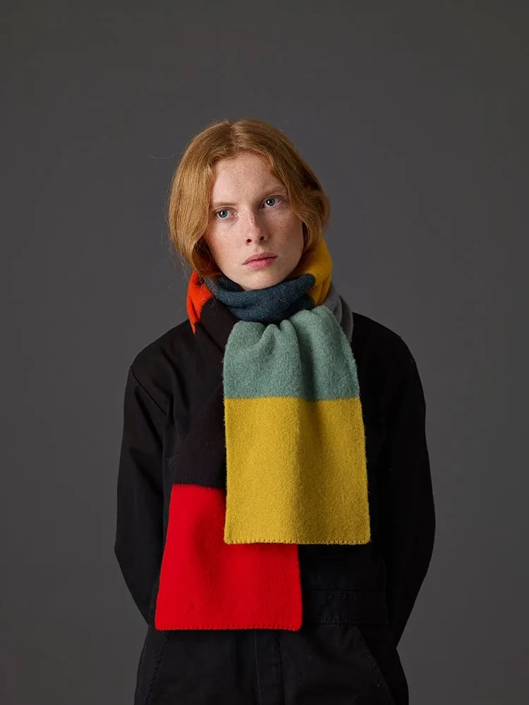 Brushed Colour Block Scarf Multicolour Sample Sale