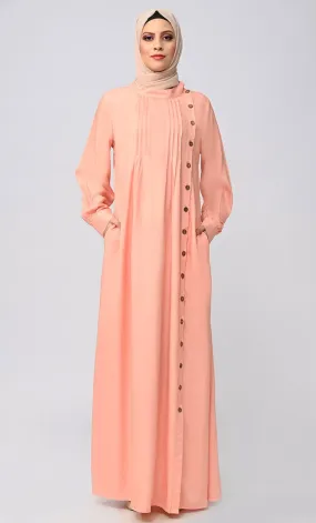 Buy Soft Rayon Button Down Abaya With Pockets