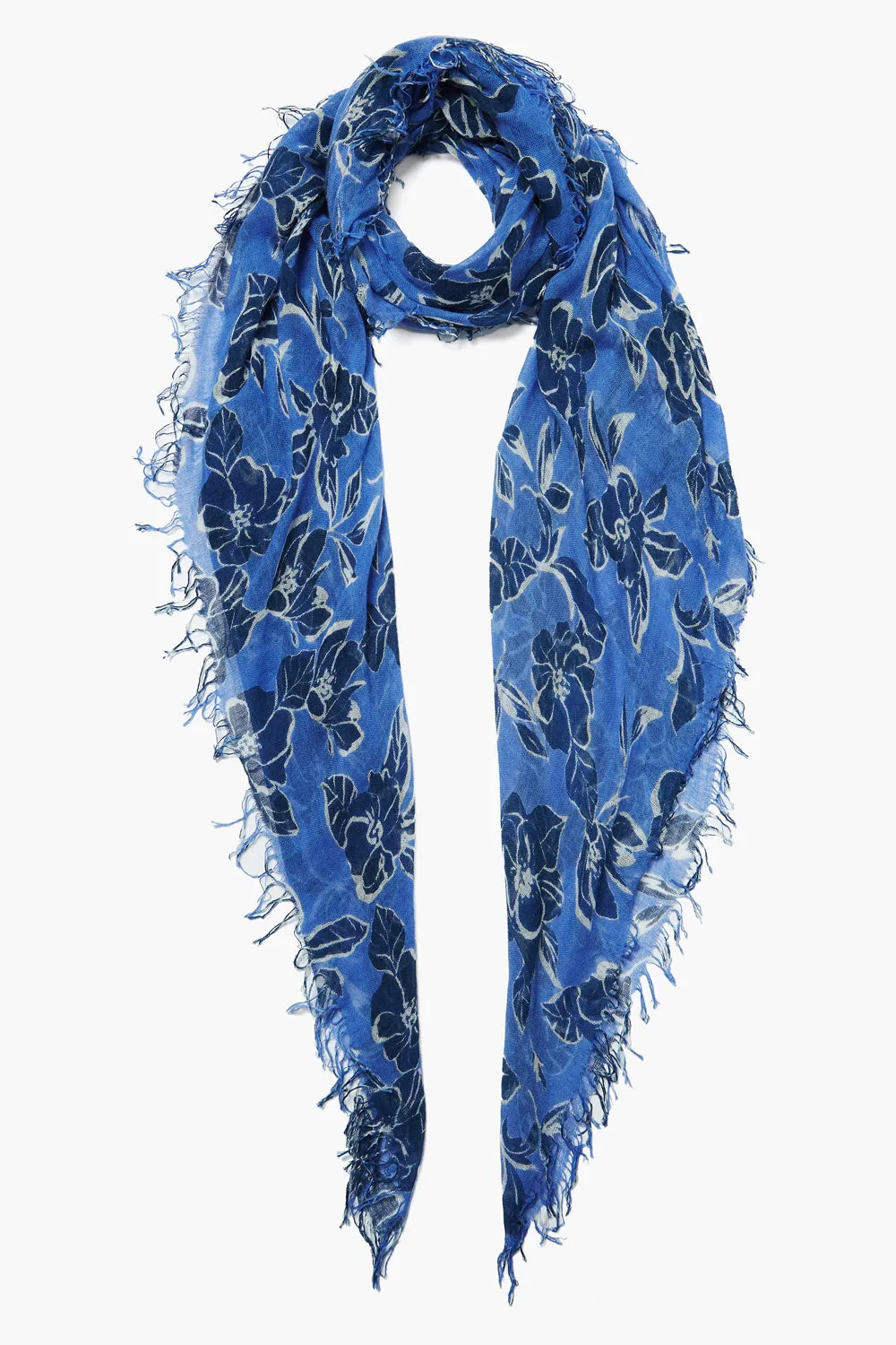 Cashmere and Silk Scarf Jacaranda Floral