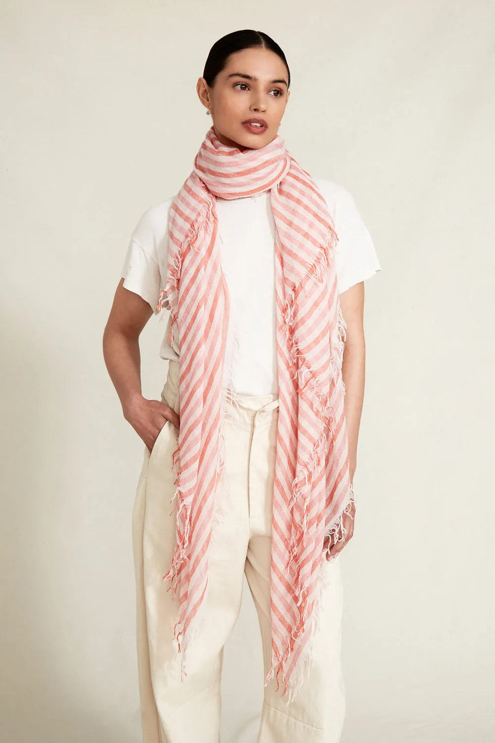 Cashmere and Silk Scarf Mauve Chalk Linea