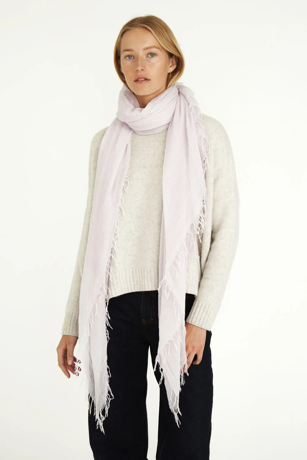 Cashmere and Silk Scarf Orchid Hush