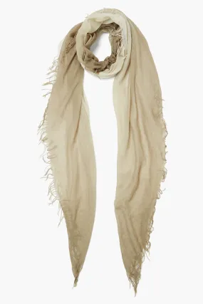 Cashmere and Silk Scarf Walnut Lunar Rock Dip Dyed