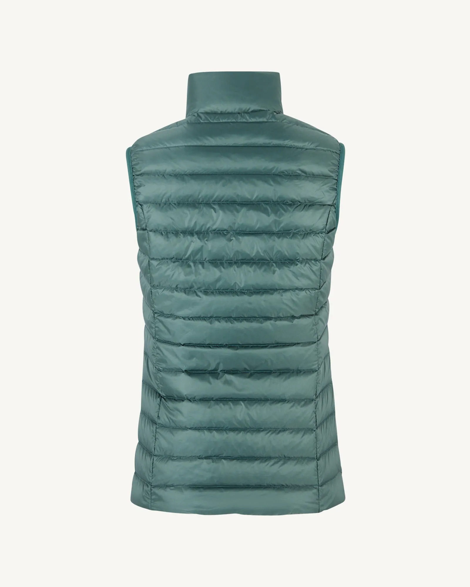 Celadon green Seda lightweight sleeveless puffer jacket