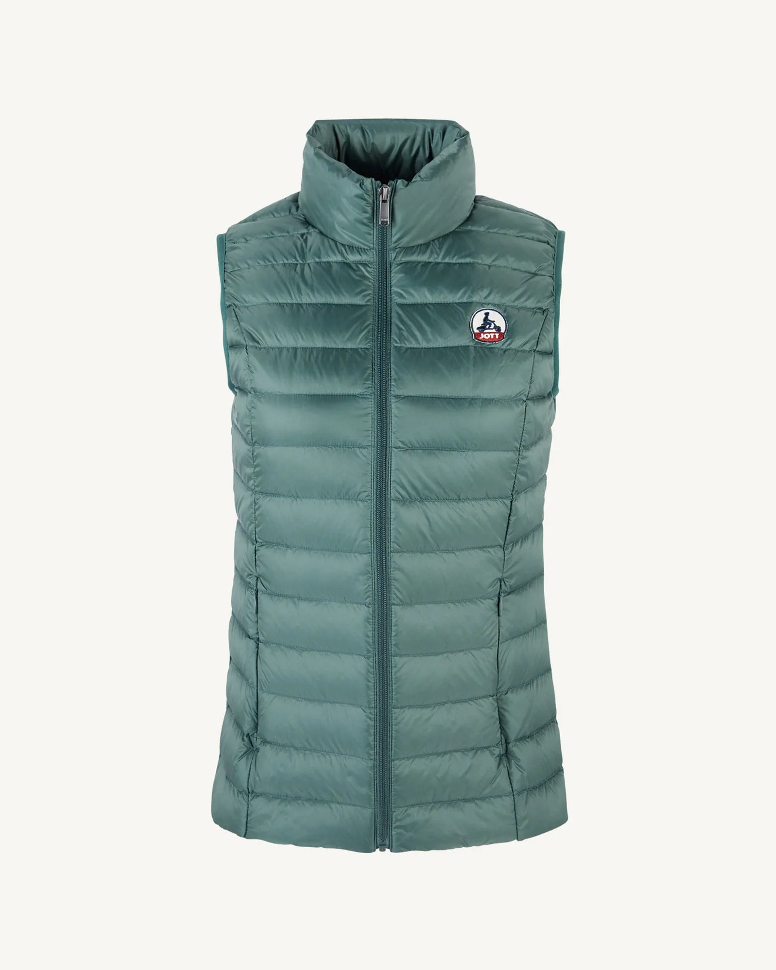 Celadon green Seda lightweight sleeveless puffer jacket