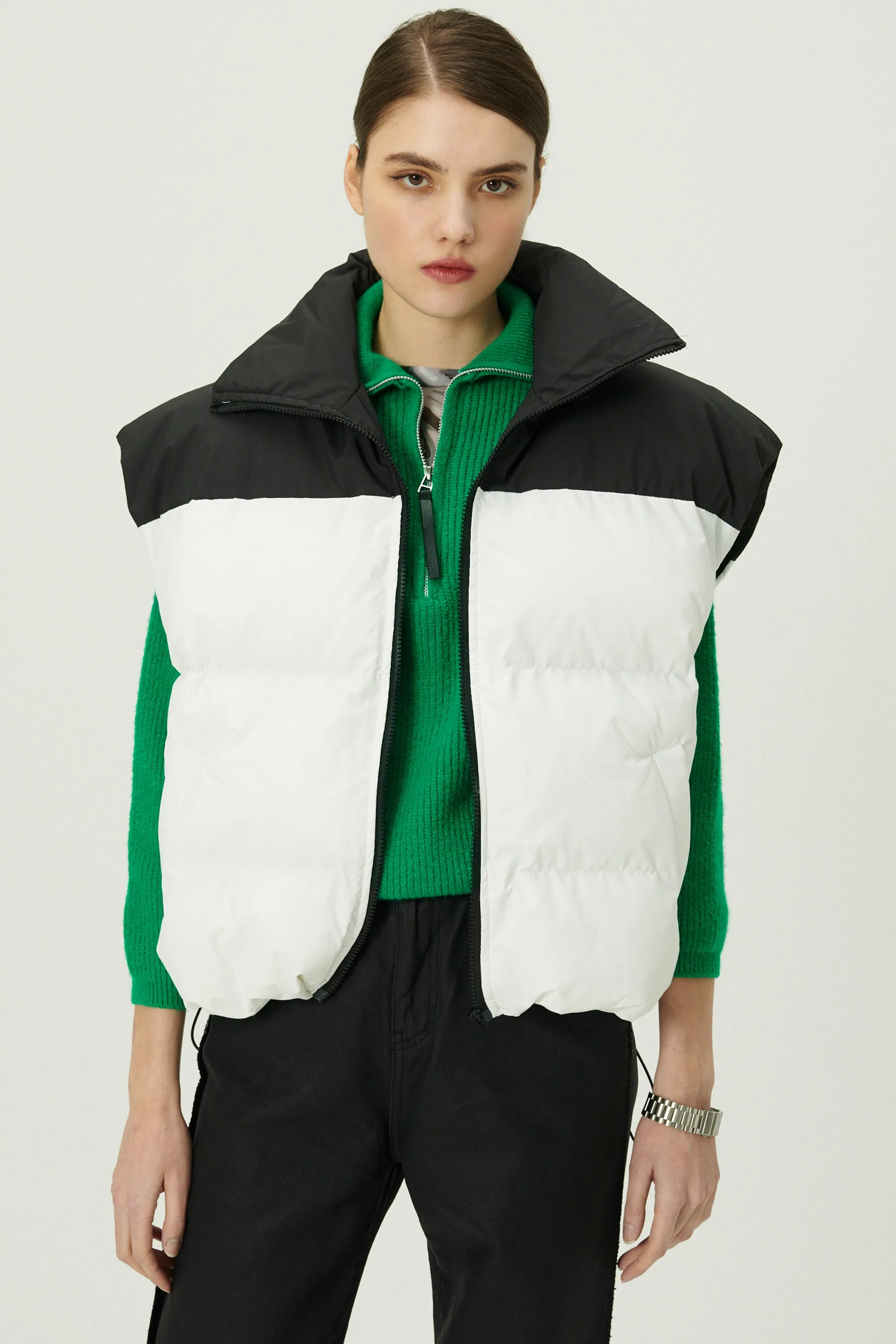 Claudia Color Block Puffer Vest