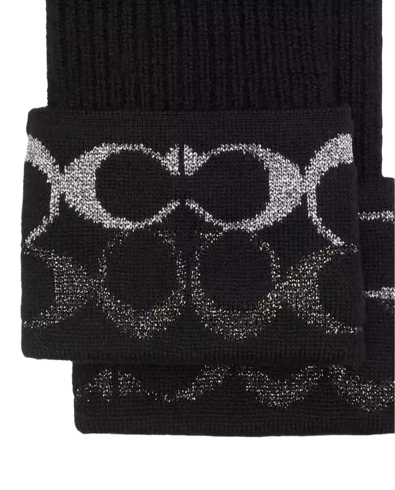 Coach Signature Metallic Knit Gloves Black