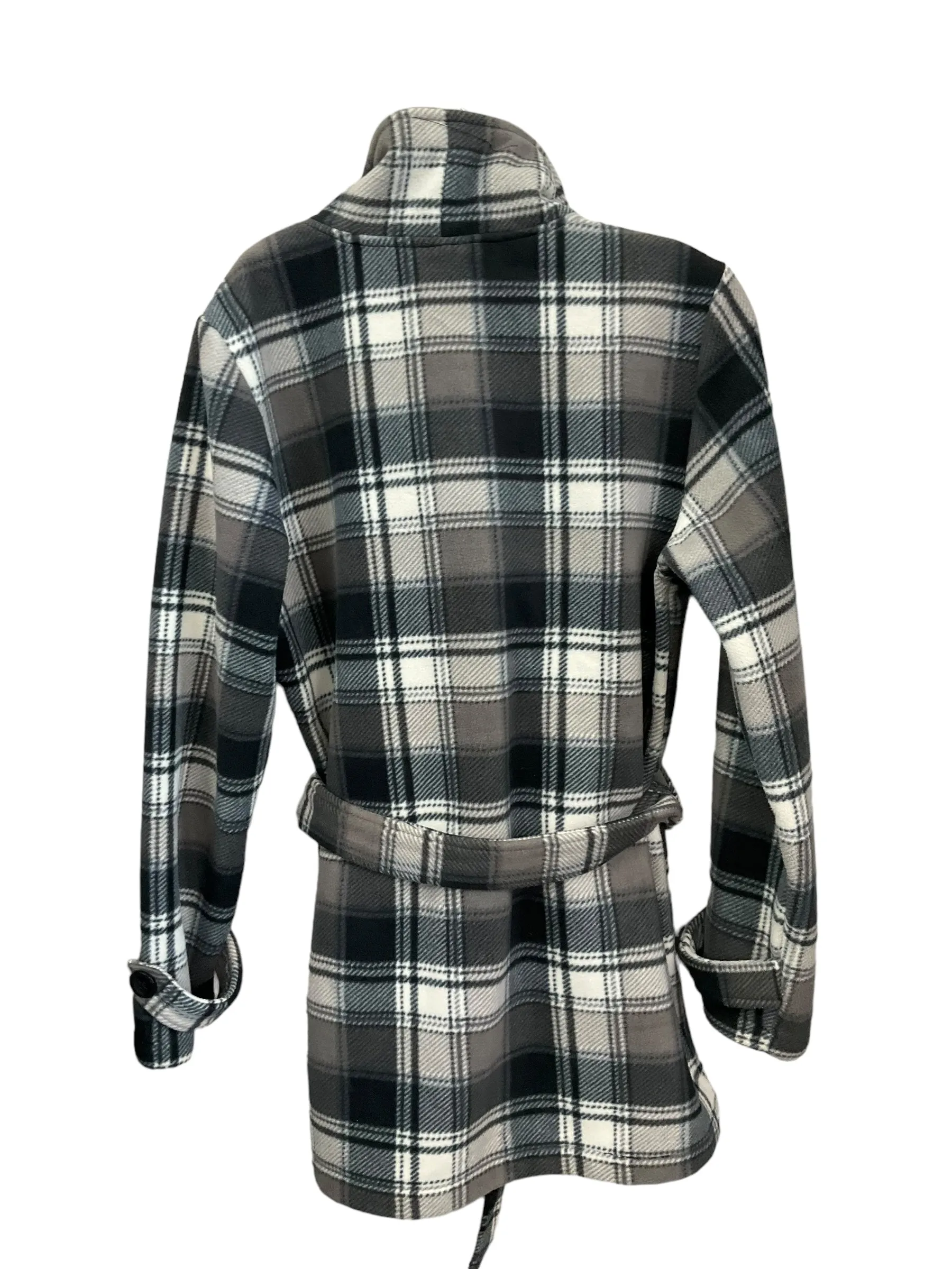 Coat Trench Coat By Clothes Mentor In Plaid Pattern, Size: L