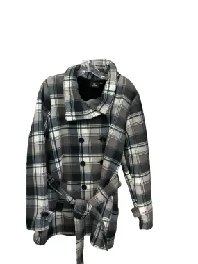 Coat Trench Coat By Clothes Mentor In Plaid Pattern, Size: L