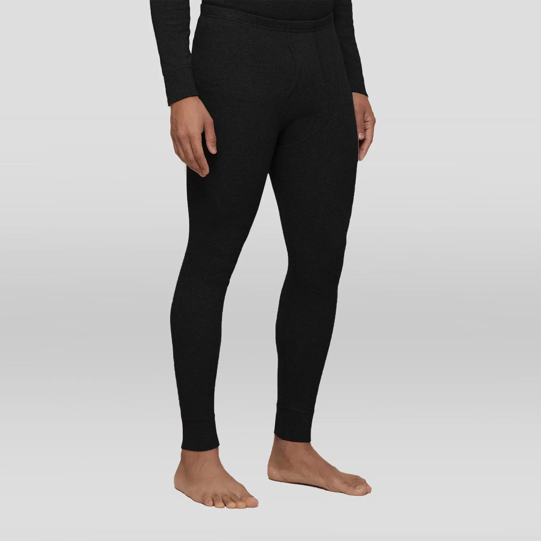 Cotton Rich Thermal Long Johns Pitch Black