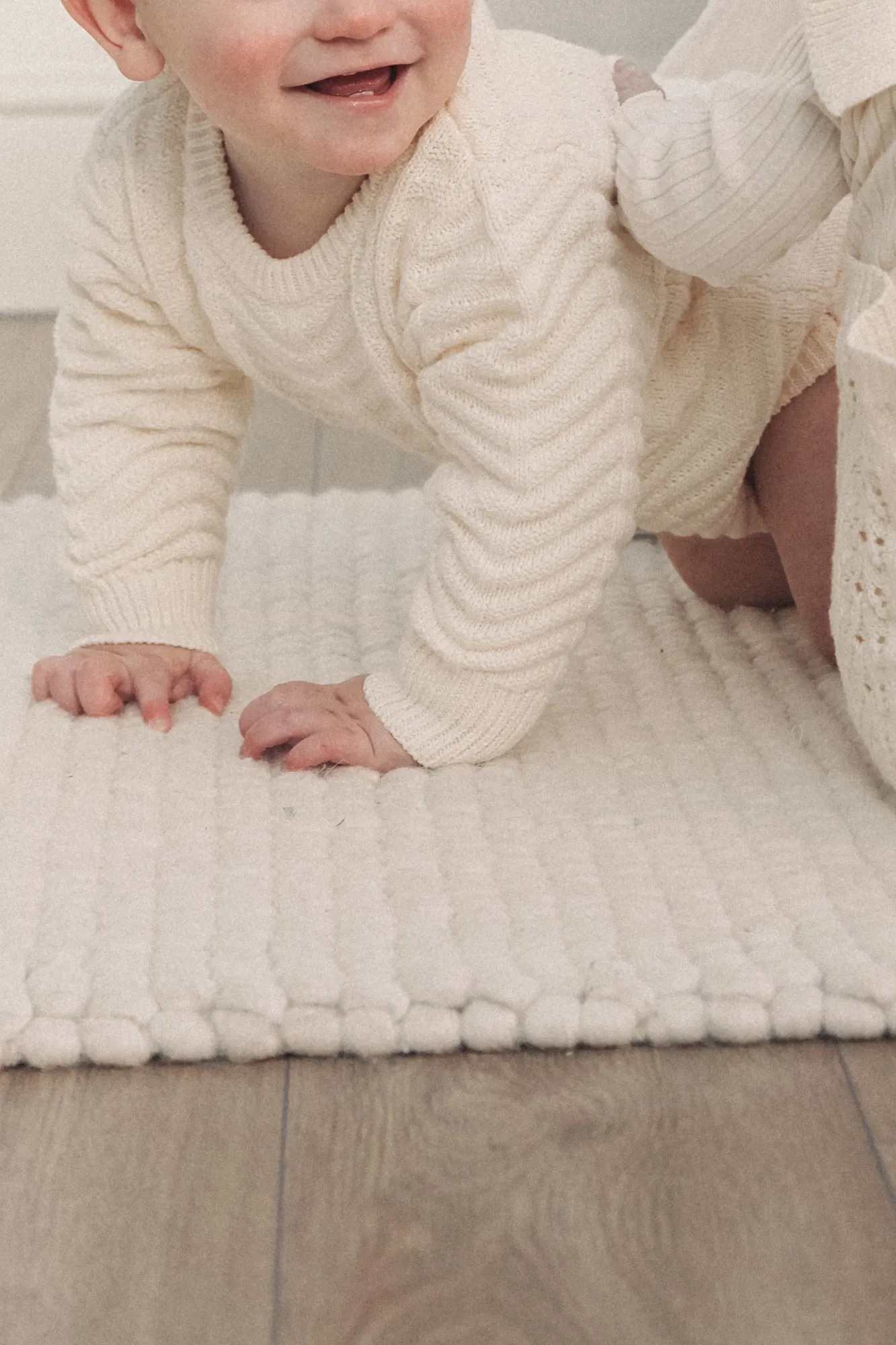 Cream Knitted Long Sleeve Romper