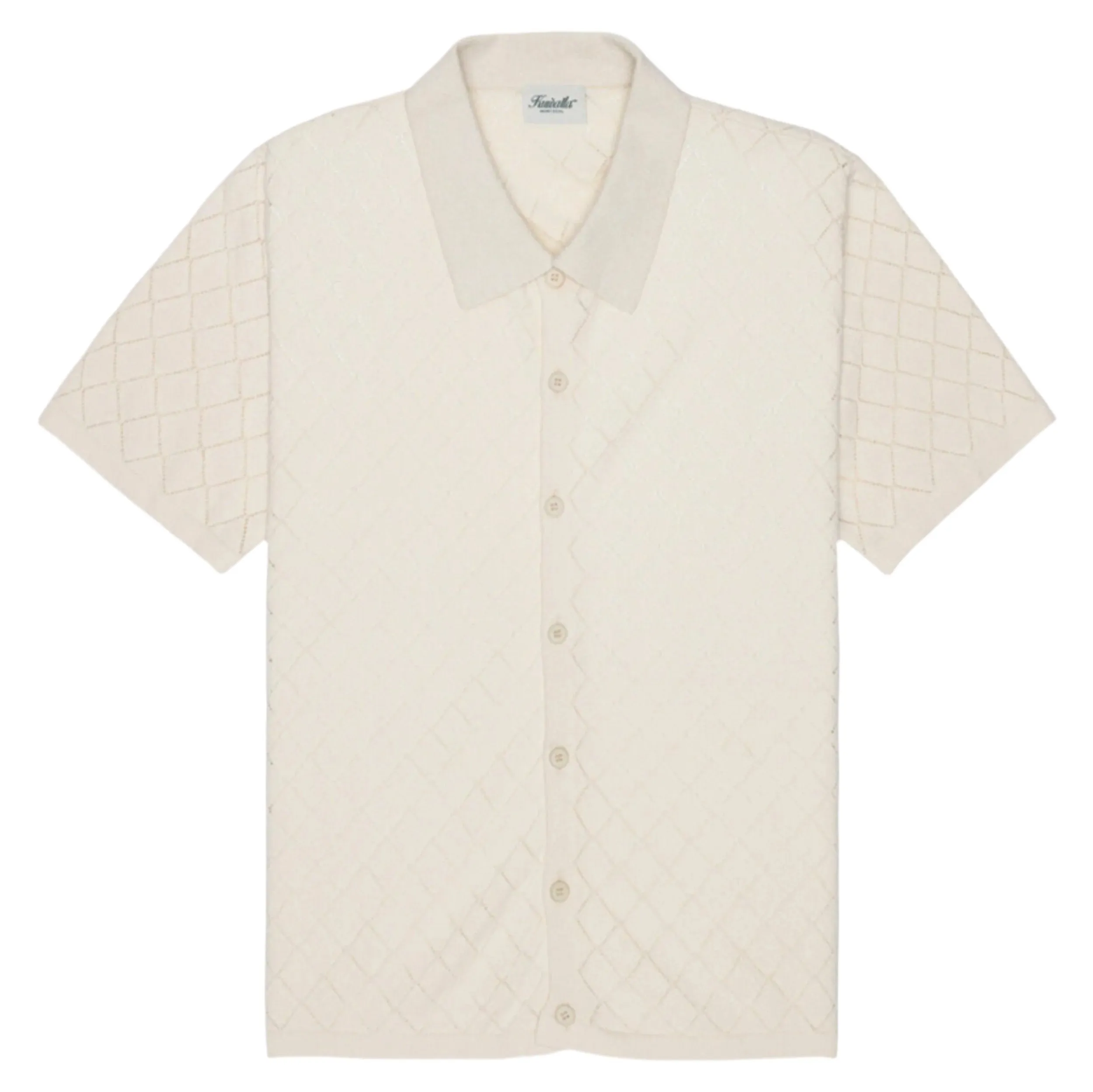 Cream Knitted Polo Shirt