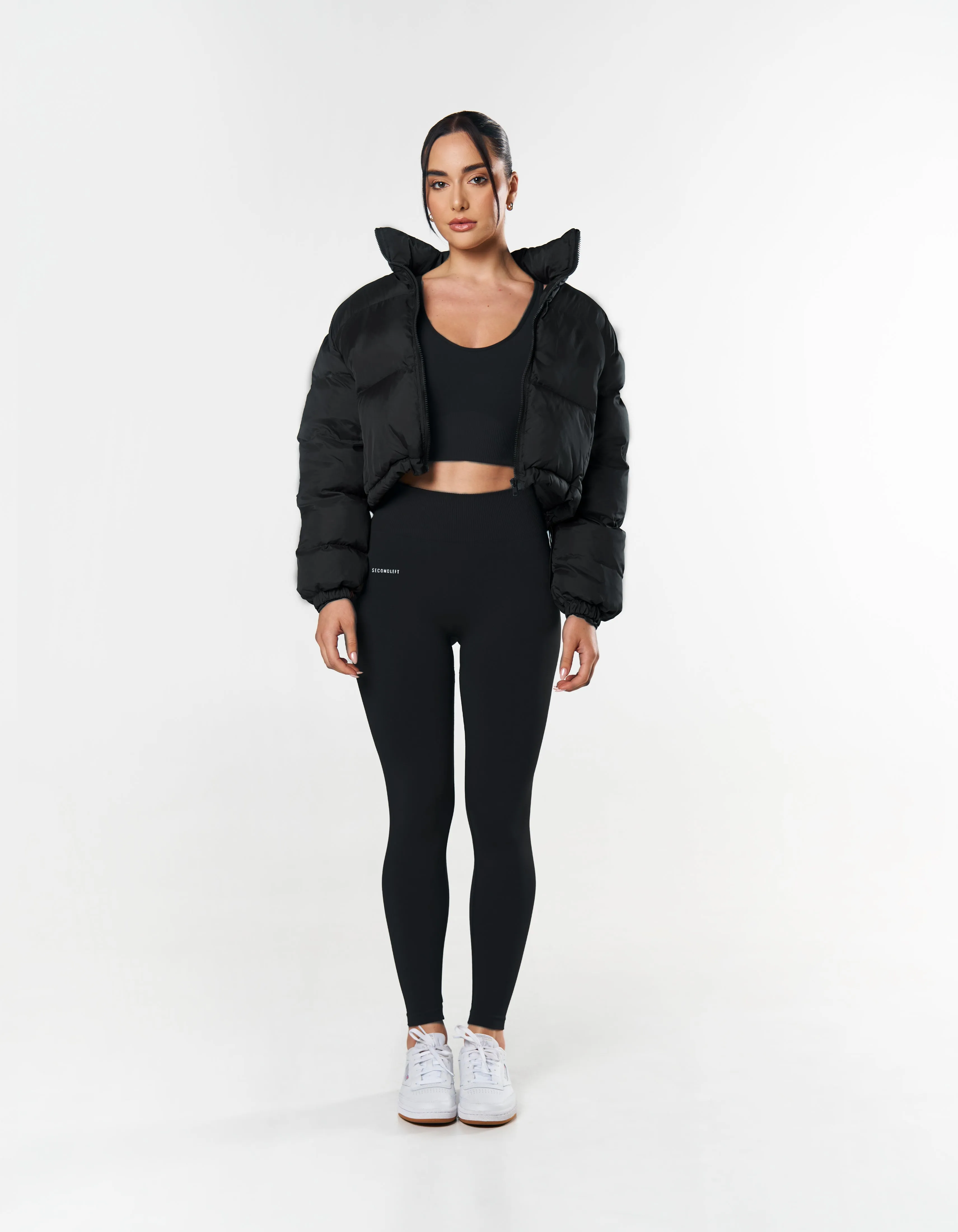 Cropped Puffer - Black