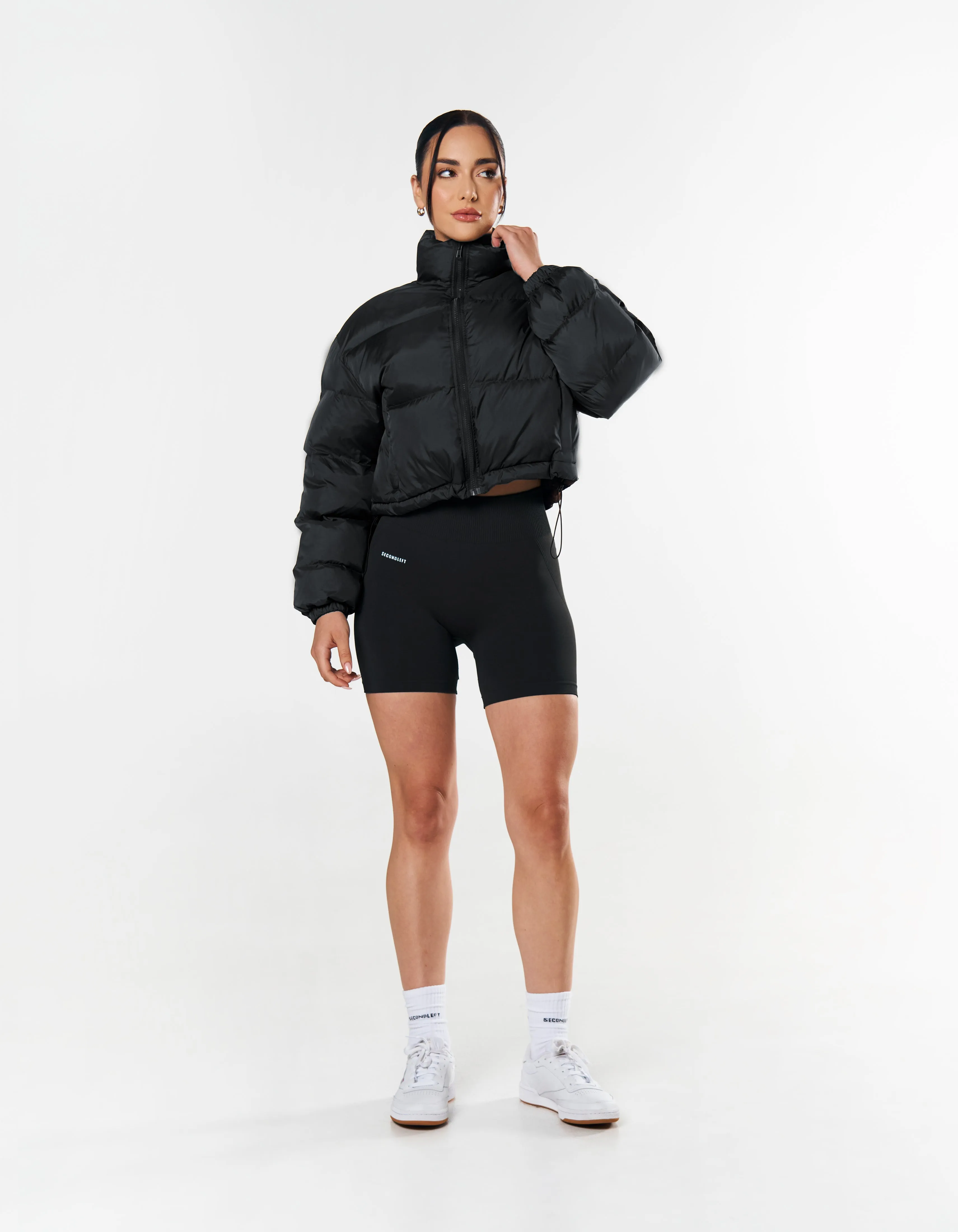 Cropped Puffer - Black