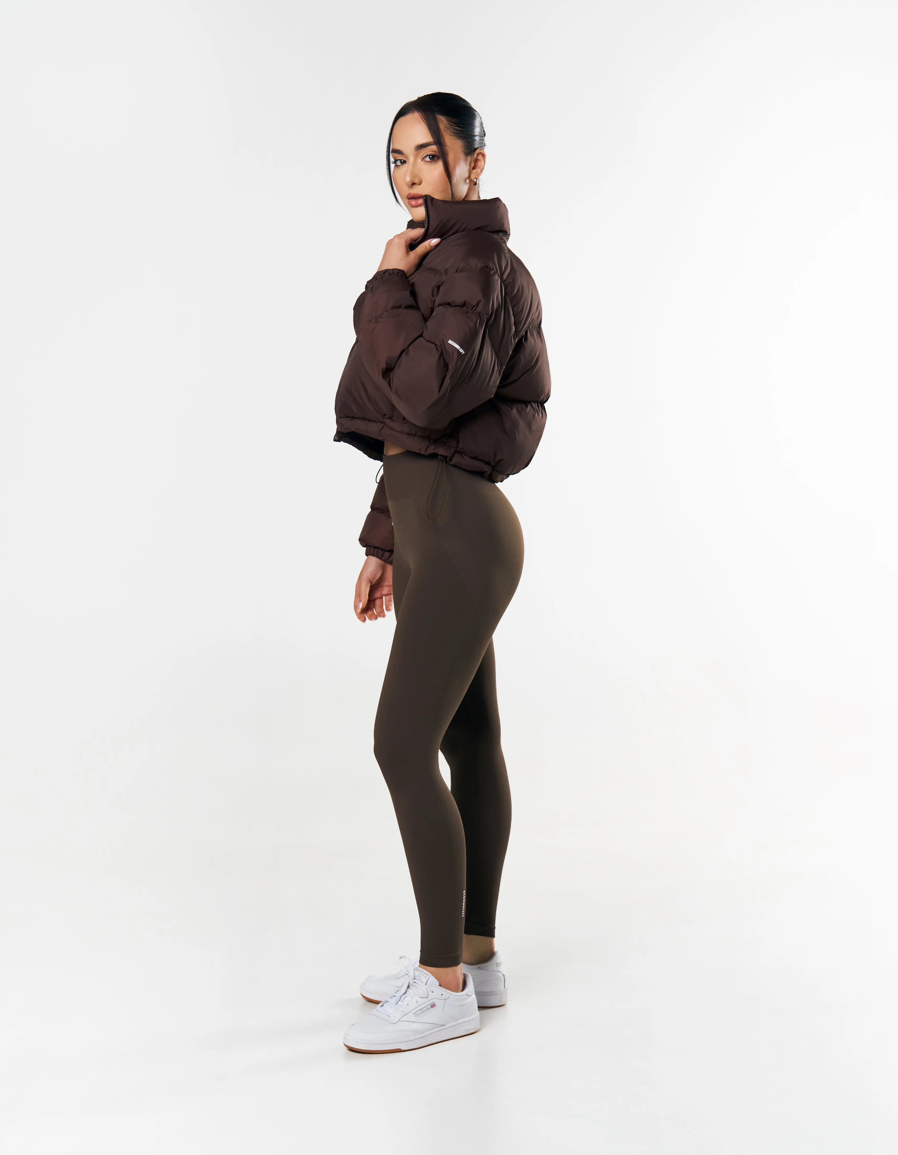 Cropped Puffer - Brown