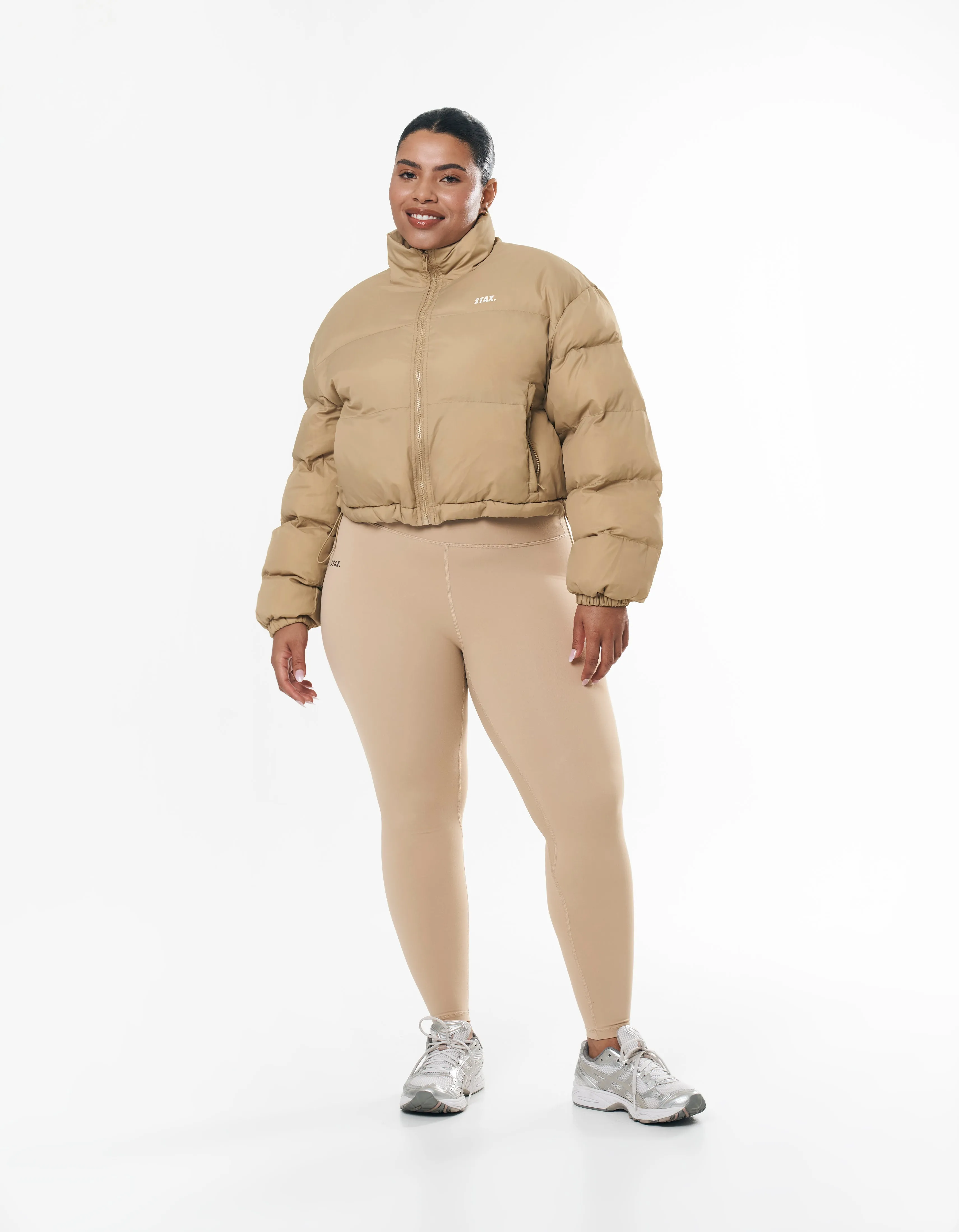 Cropped Puffer- Sand