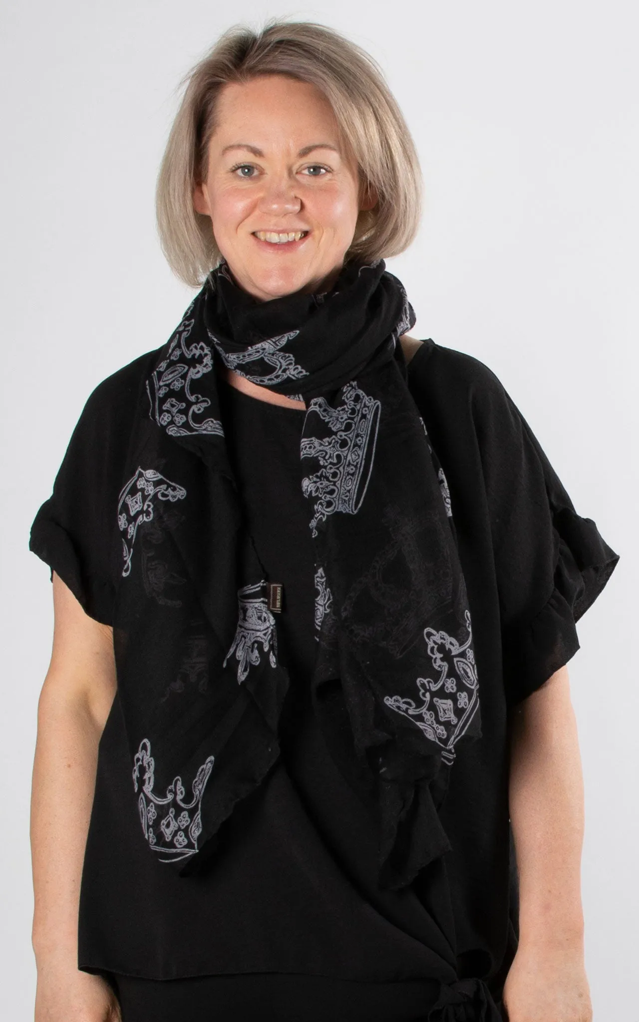 Crown Black Scarf