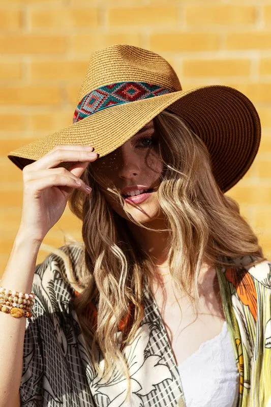 Ethnic Band Panama Hat