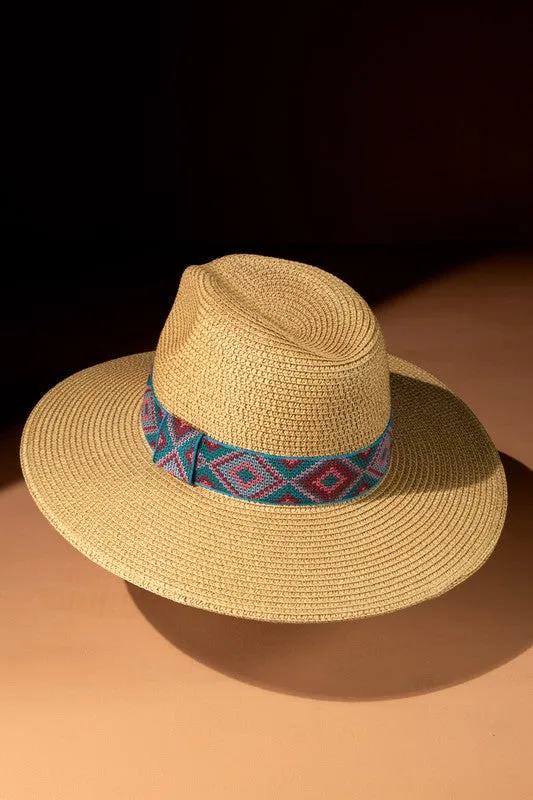 Ethnic Band Panama Hat