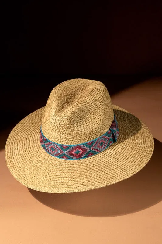 Ethnic Band Panama Hat