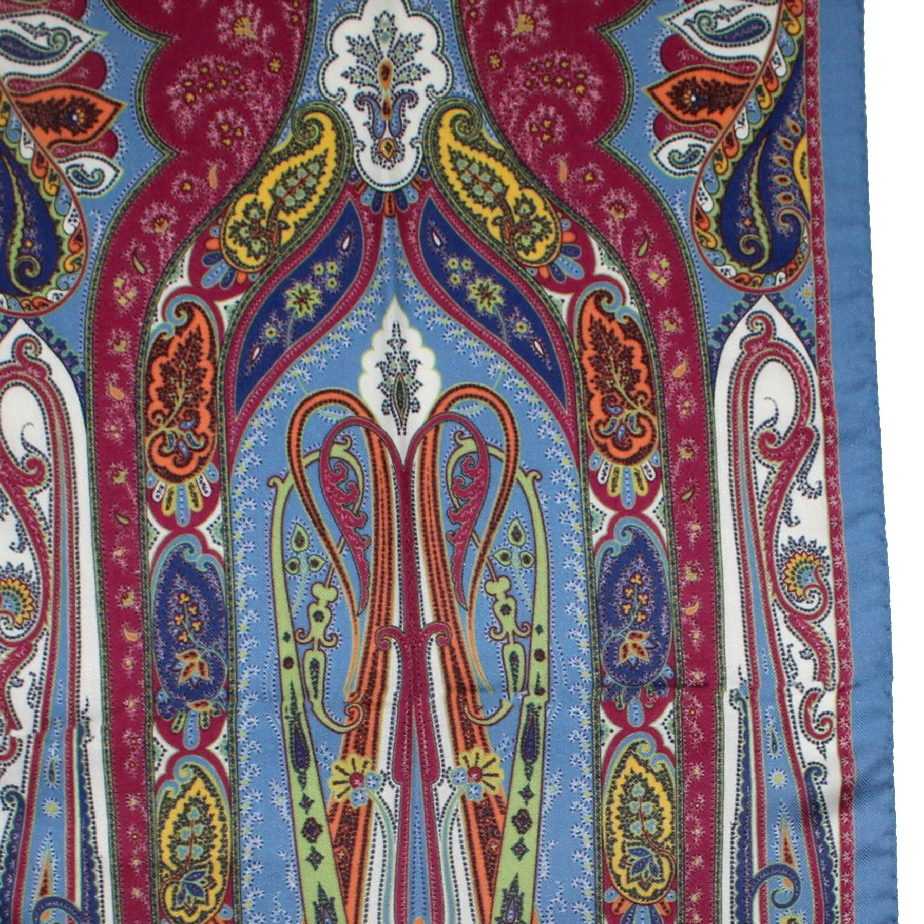 Etro Scarf Blue Paisley - Short Cashmere Silk Shawl