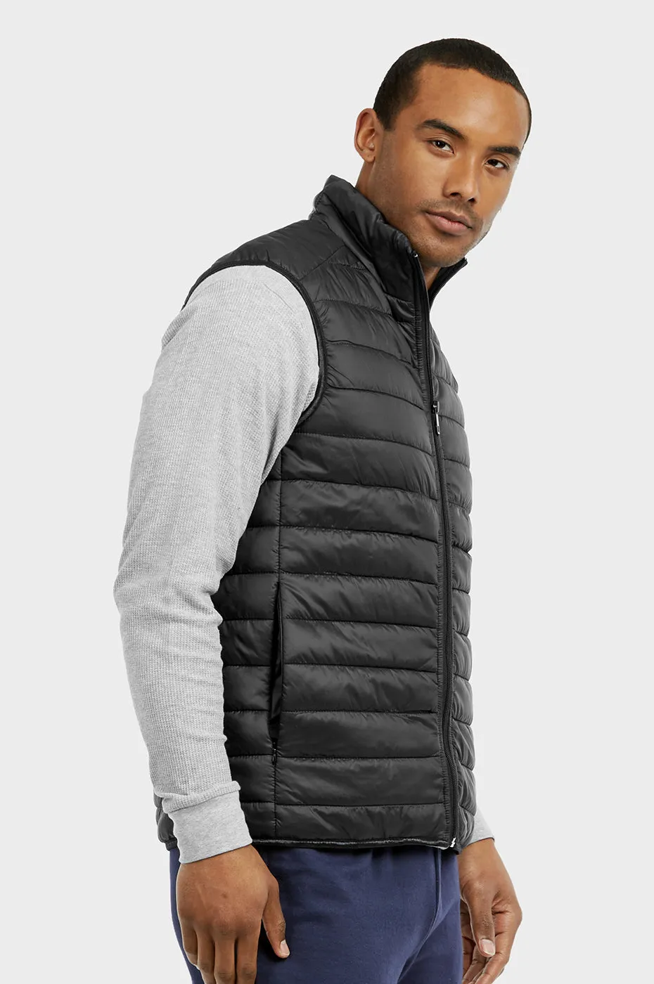 ET|TU MEN'S LIGHTWEIGHT PUFFER VEST (MPV200E_BLACK)