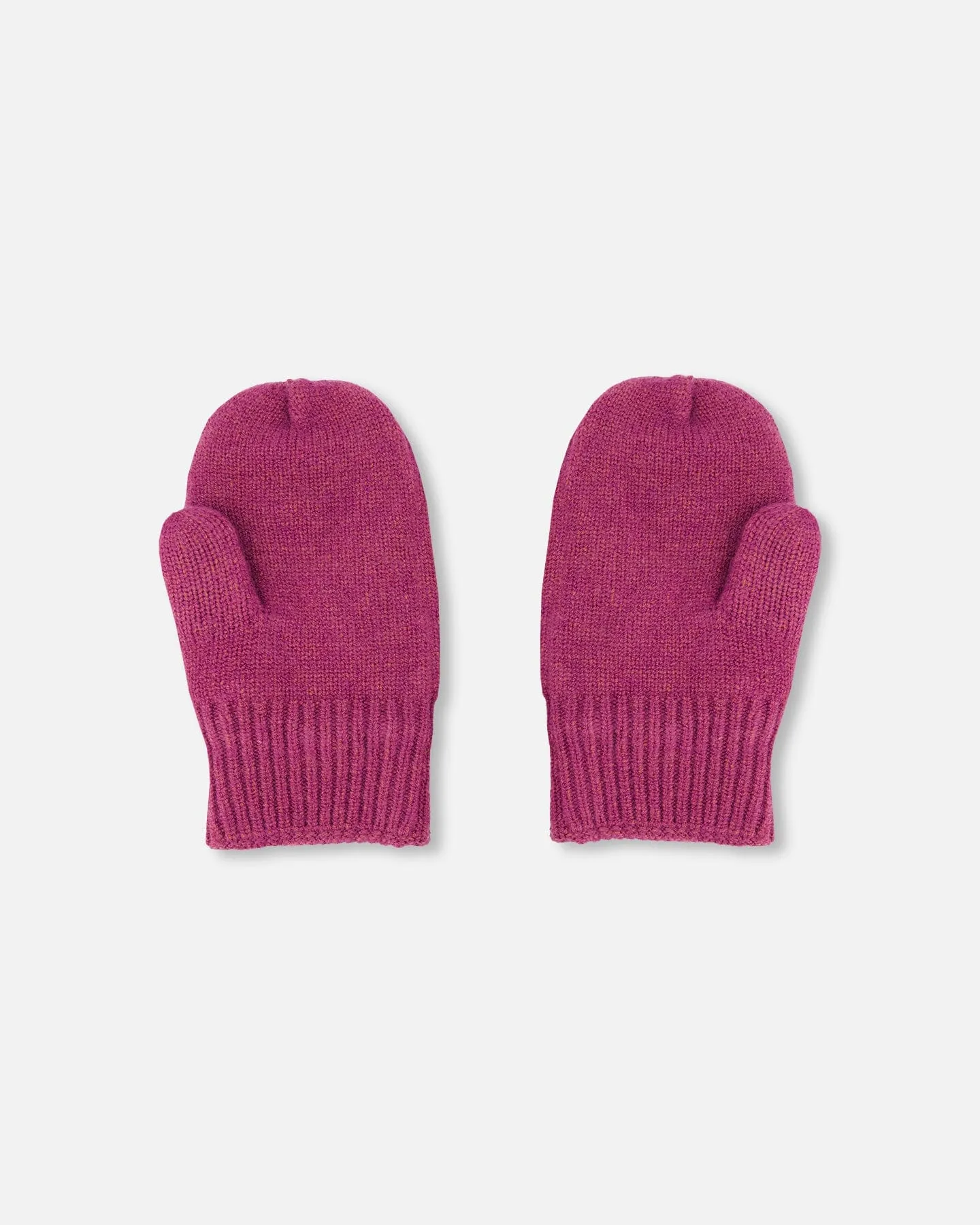 Girls Knitted Mittens Burgundy