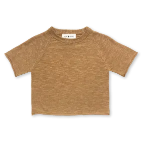 Grown Knitted Linen Raglan Tee - Cedar