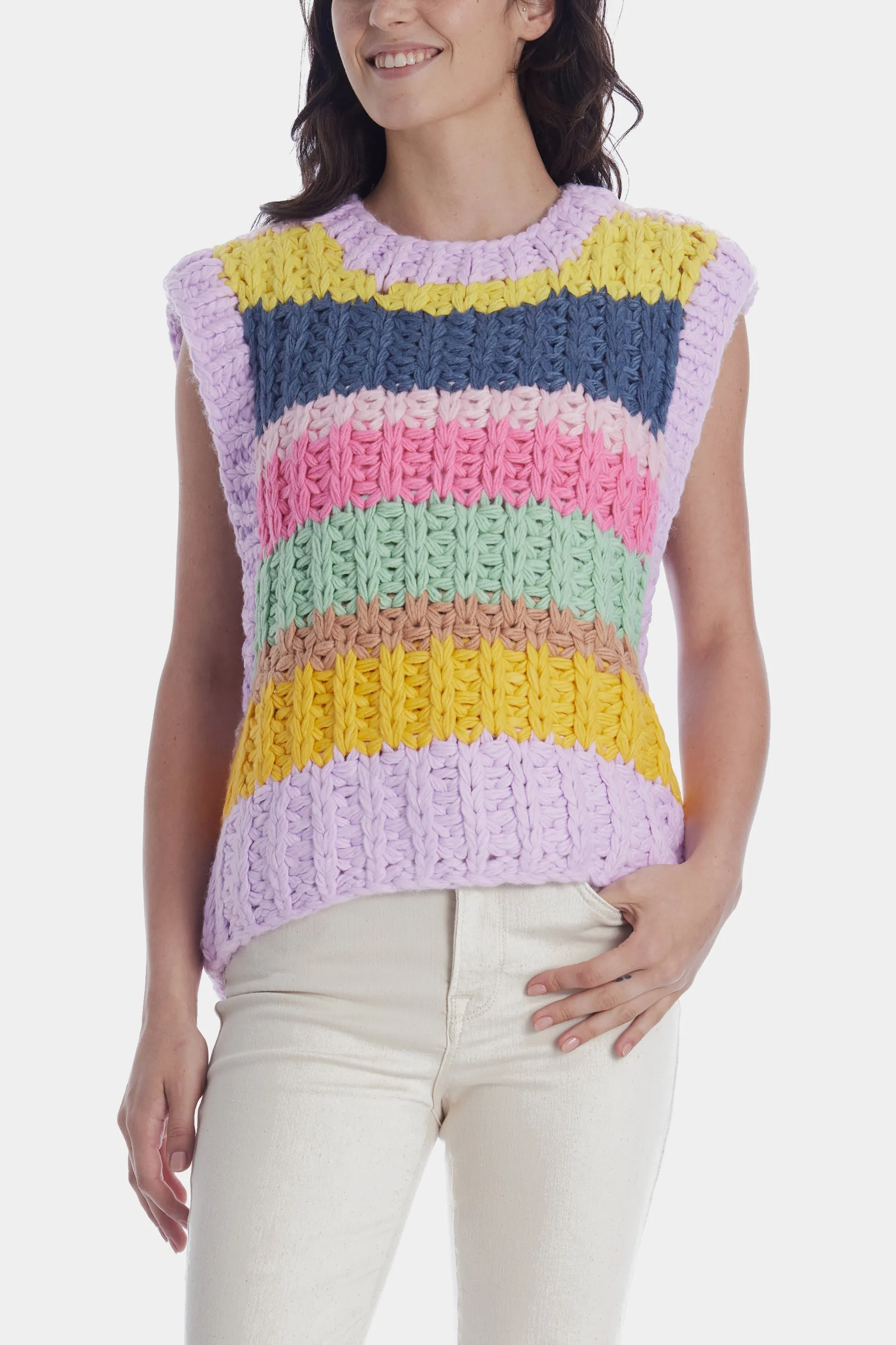 Hand Knitted Stripe Vest