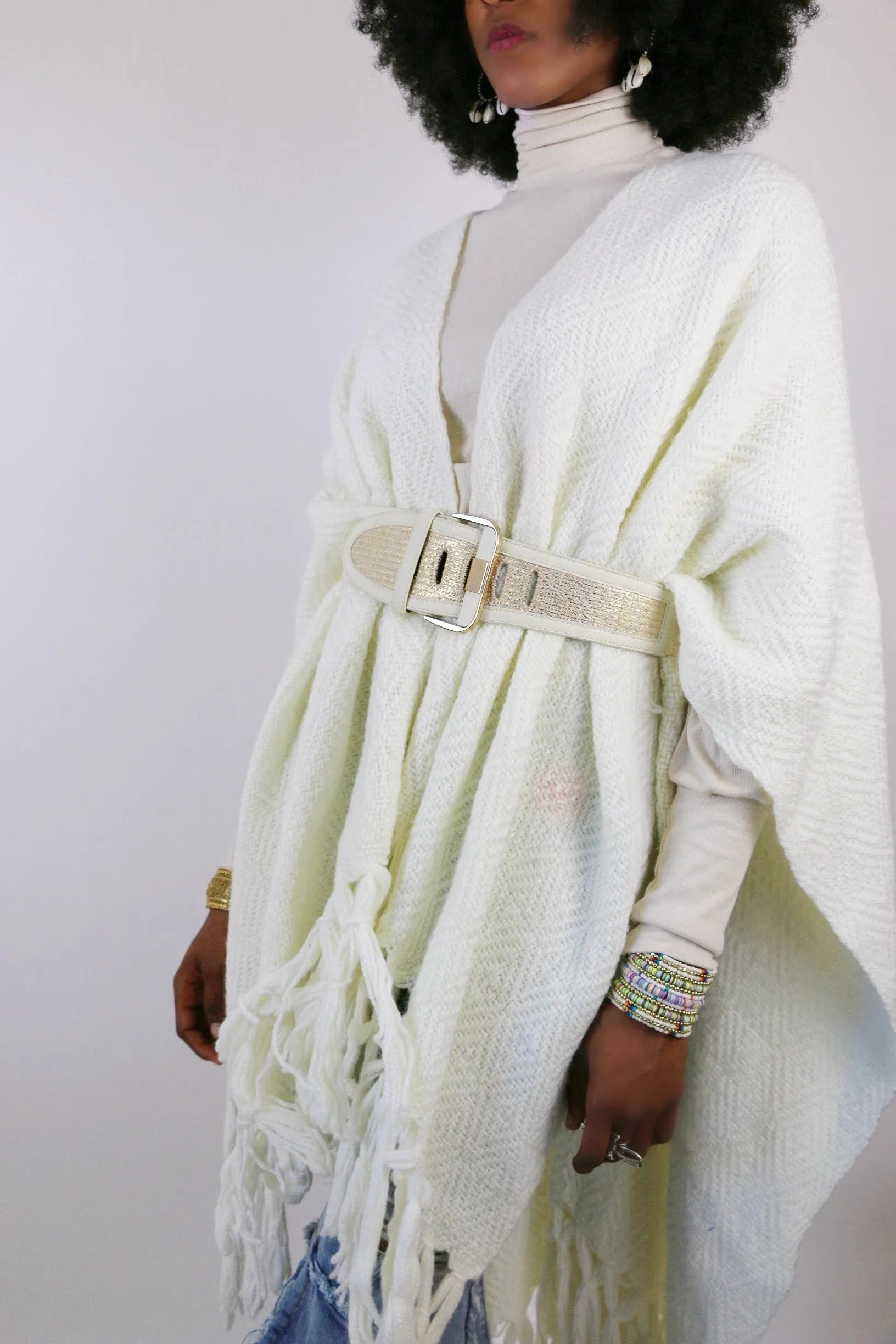 Ivory Vintage Wool Wrap