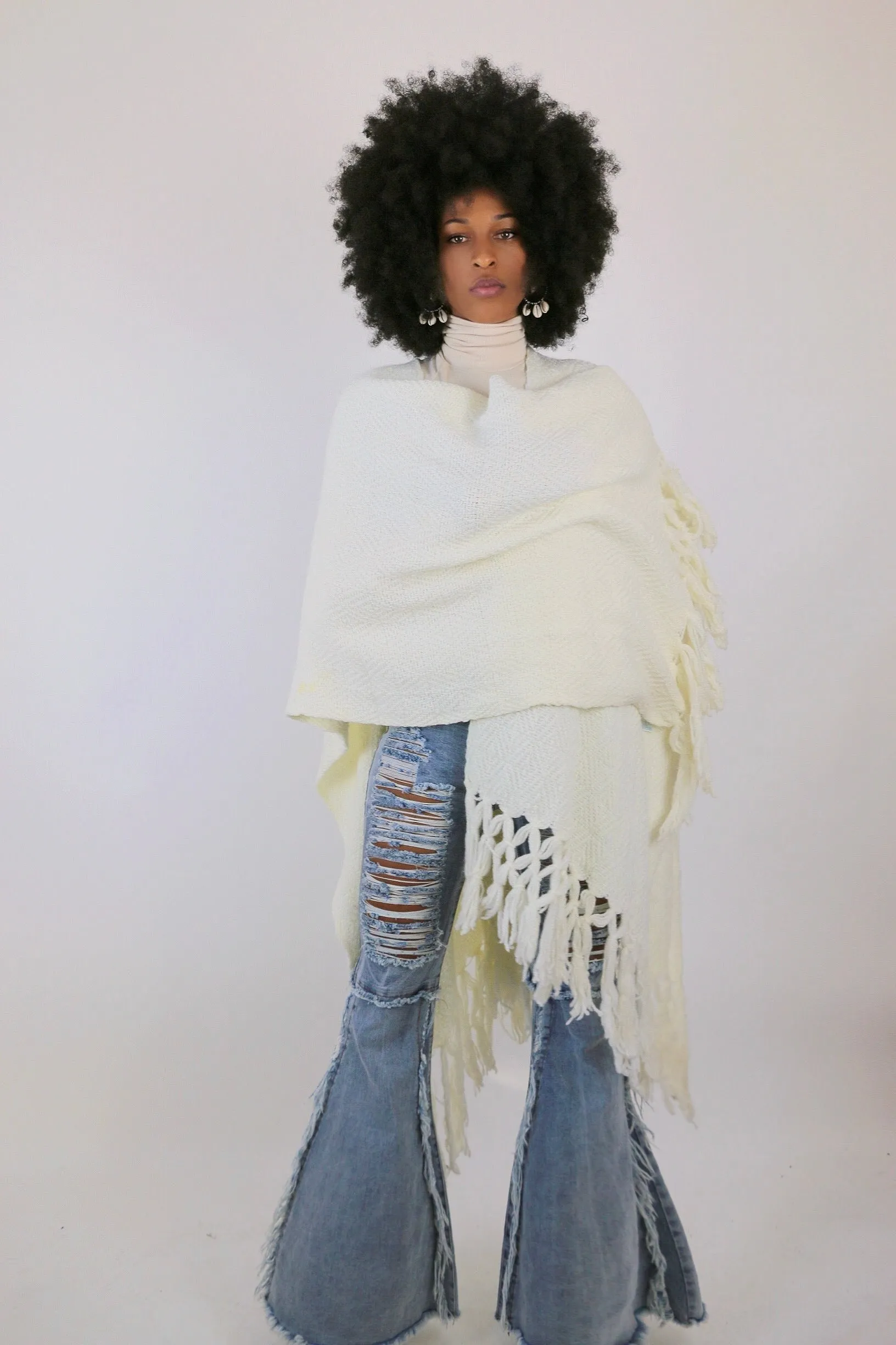 Ivory Vintage Wool Wrap