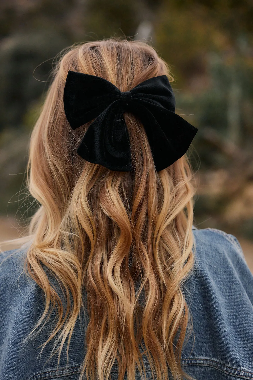 Josie Black Velvet Hair Bow