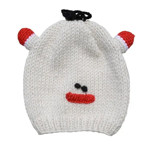 Kids Beanie Hat, Kids Winter Hand-Knitted Wool Frog Animal Theme Hat